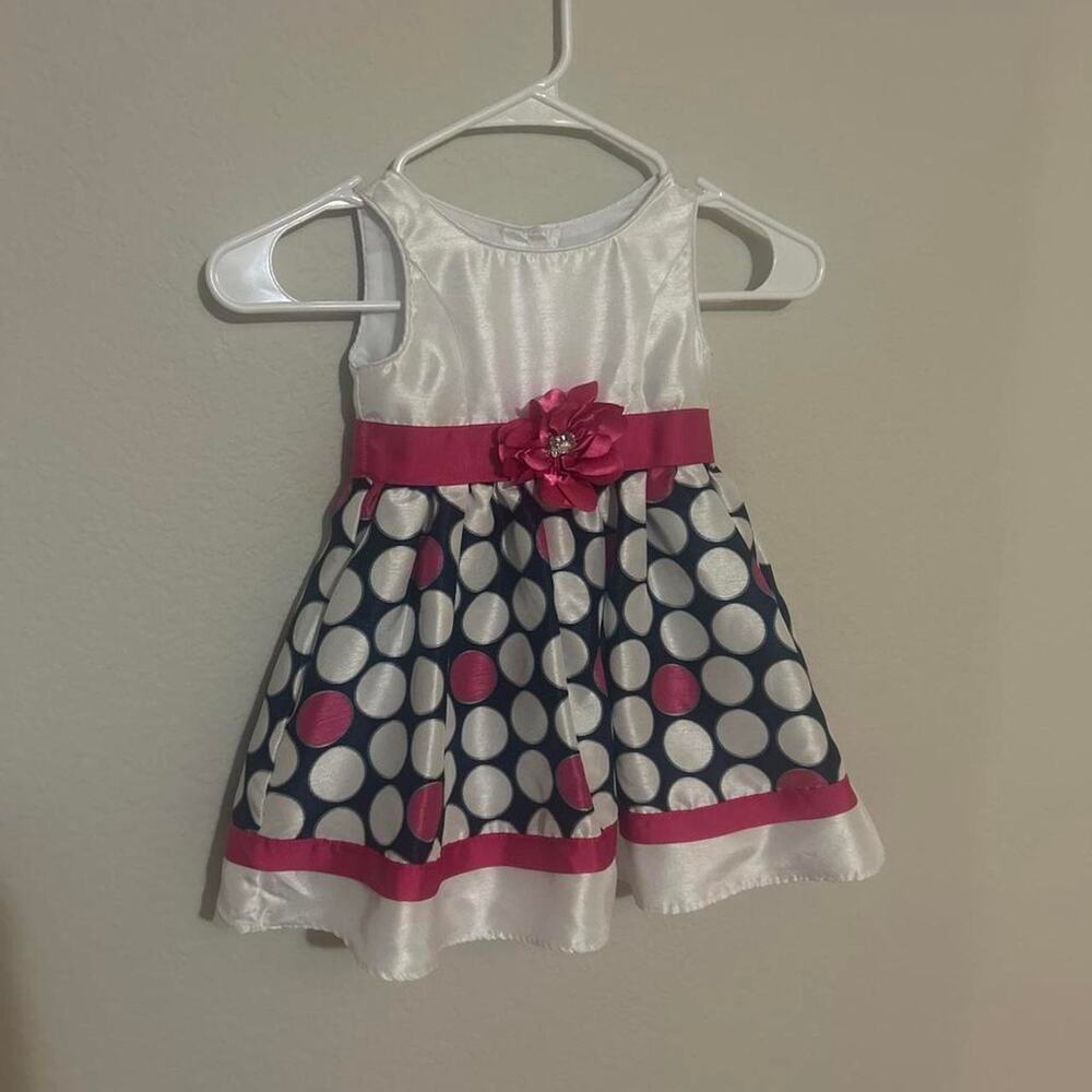 White and pink polka dot - 3T